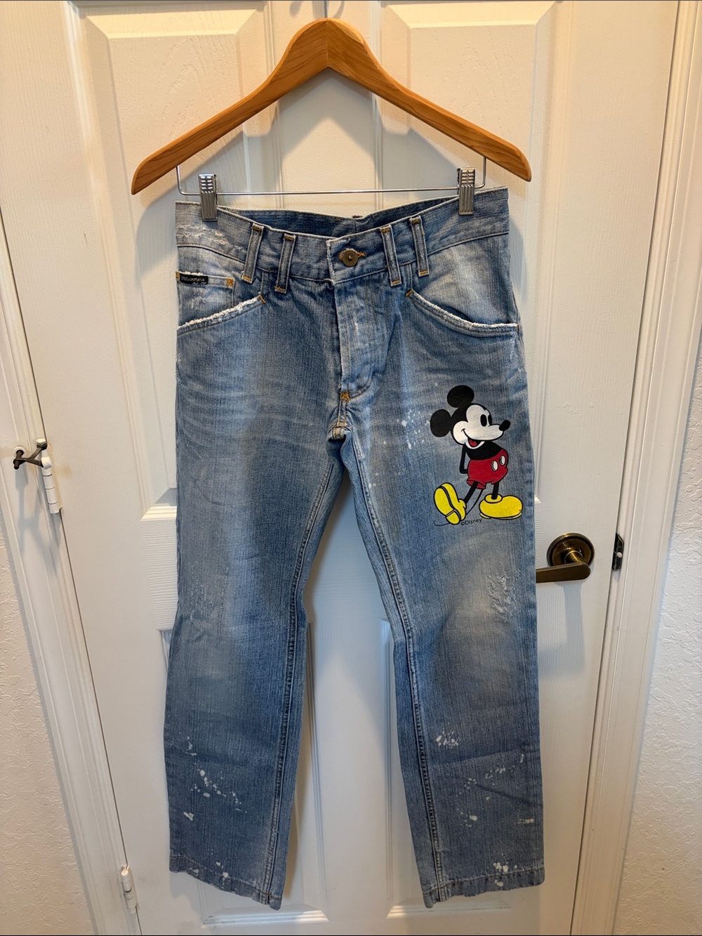 Dolce & Gabbana Light Blue Jeans with Mickey Patch